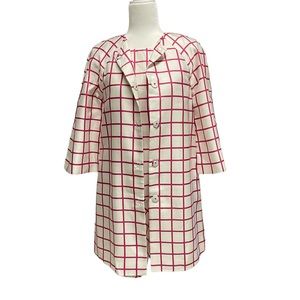 SILK Culture XS Pink Windowpane Matching Dress Jacket Suit 2 Piece Lined 136043